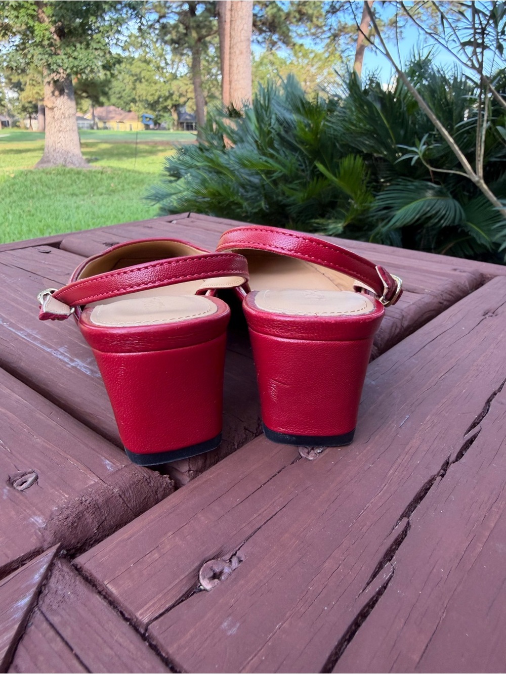 ALOHAS Lindy Bliss Red Leather Slingback Pumps Size 6 $170 - Picture 6 of 10